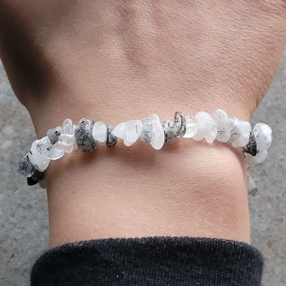 Other - Black Rutile Quartz Stone Bracelet